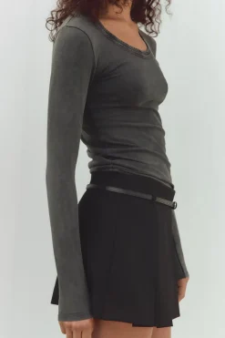 Discount CAMISETA CUELLO OLLA EFECTO LAVADO Mujer Camisetas