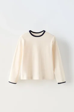 Niños ZARA 1½ - 6 Años·Camisetas|6 - 18 Meses·Camisetas<CAMISETA DESAGUJADA CONTRASTE