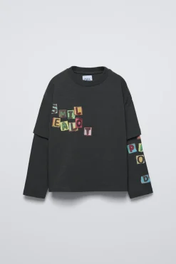 Niños ZARA 6 - 14 Años·Camisetas<CAMISETA DOBLE MANGA ESTAMPADO LETRAS