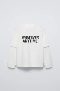 Niños ZARA 6 - 14 Años·Camisetas<CAMISETA DOBLE MANGA TEXTO