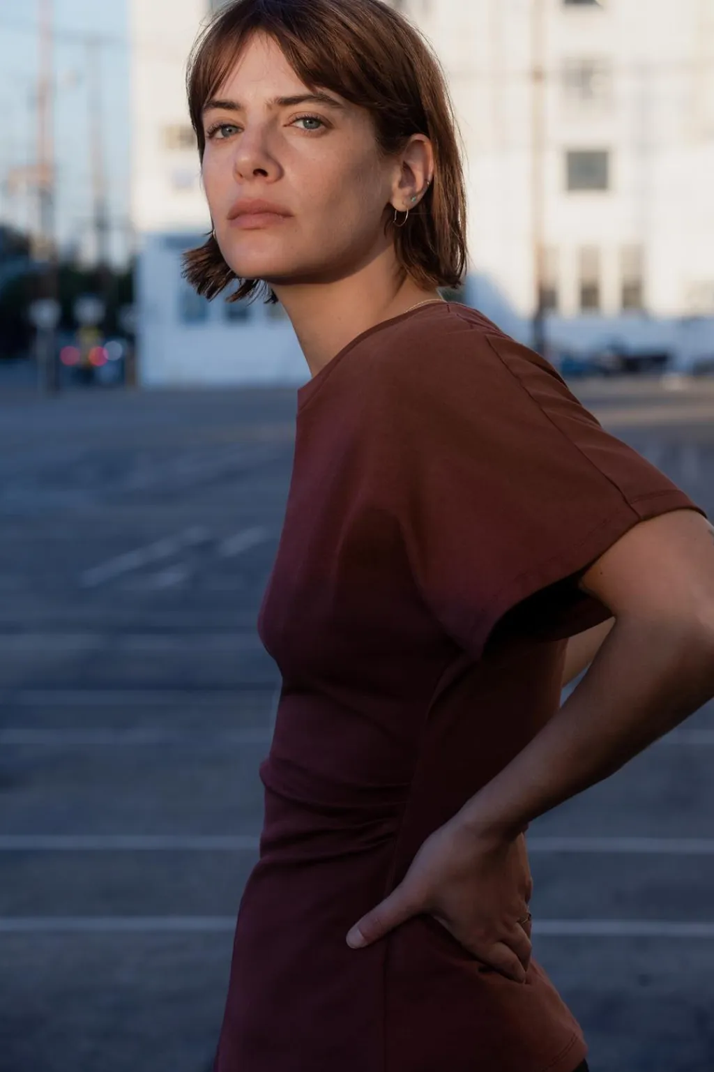 Fashion CAMISETA DRAPEADO LATERAL Mujer Tops / Bodies