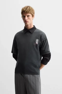 New CAMISETA ESTAMPADO COMBINADO Hombre Camisetas