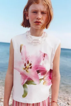 Niños ZARA 6 - 14 Años·Camisetas<CAMISETA ESTAMPADO FLOR