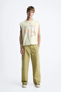 Fashion CAMISETA ESTAMPADO LAVADO Hombre Camisetas