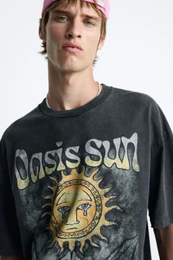 Fashion CAMISETA ESTAMPADO LAVADO Hombre Camisetas