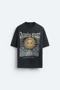 Fashion CAMISETA ESTAMPADO LAVADO Hombre Camisetas