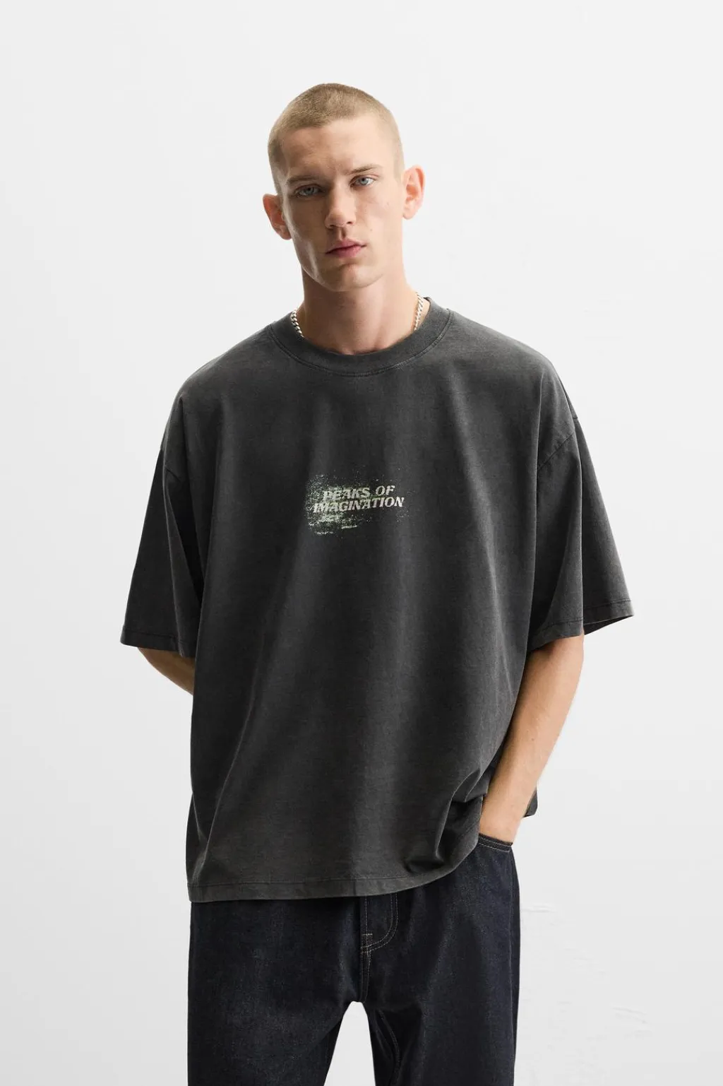 Sale CAMISETA ESTAMPADO LAVADO Hombre Camisetas