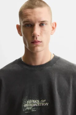 Sale CAMISETA ESTAMPADO LAVADO Hombre Camisetas