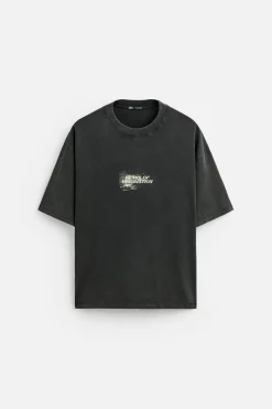 Sale CAMISETA ESTAMPADO LAVADO Hombre Camisetas