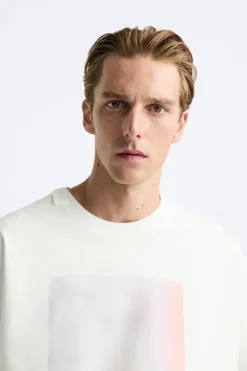 New CAMISETA ESTAMPADO PINTURA Hombre Camisetas