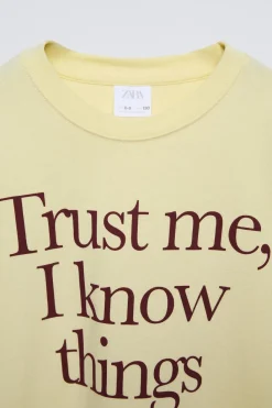 Niños ZARA 6 - 14 Años·Camisetas<CAMISETA ESTAMPADO TEXTO