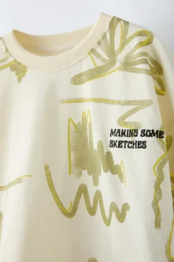 Niños ZARA 6 - 14 Años·Camisetas<CAMISETA ESTAMPADO TEXTO BORDADO