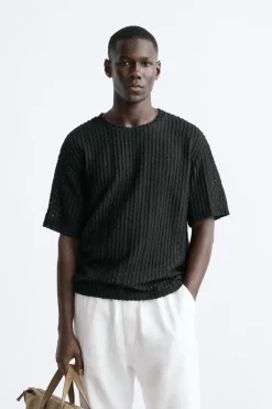 Outlet CAMISETA ESTRUCTURA DESAGUJADA Hombre Jerséis / Chaquetas|Camisetas