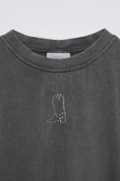 Niños ZARA 6 - 14 Años·Camisetas<CAMISETA FRUNCES BOTA STRASS