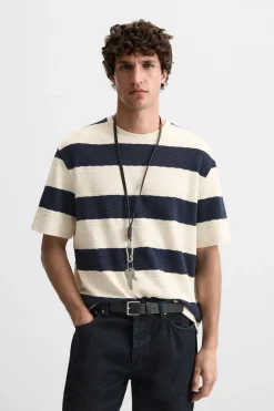 Best CAMISETA JACQUARD RAYAS Hombre Camisetas