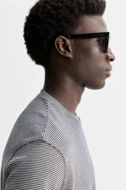 Discount CAMISETA JACQUARD RAYAS Hombre Camisetas