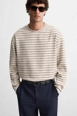 Discount CAMISETA JACQUARD RAYAS Hombre Camisetas