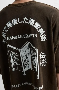 Fashion CAMISETA LAVADA ESTAMPADO COMBINADO Hombre Camisetas