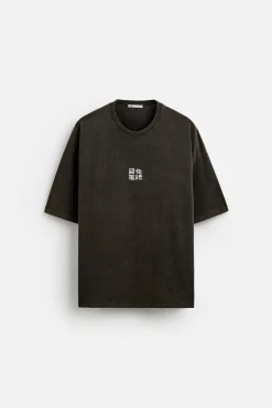 Fashion CAMISETA LAVADA ESTAMPADO COMBINADO Hombre Camisetas