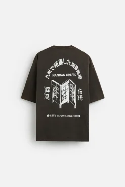 Fashion CAMISETA LAVADA ESTAMPADO COMBINADO Hombre Camisetas