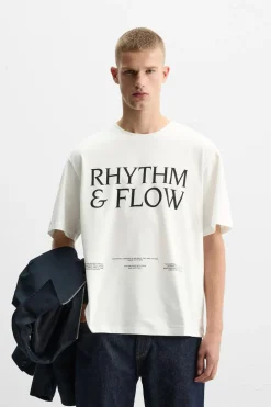 Sale CAMISETA LAVADA TEXTOS Hombre Camisetas