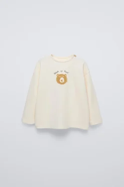 Niños ZARA 6 - 18 Meses·Camisetas|6 - 18 Meses·Camisas<CAMISETA OSO FLOCK