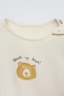 Niños ZARA 6 - 18 Meses·Camisetas|6 - 18 Meses·Camisas<CAMISETA OSO FLOCK