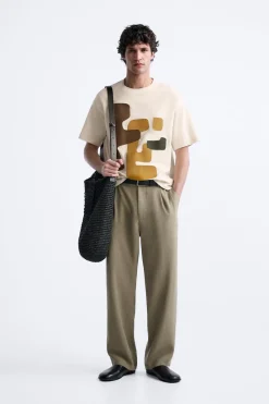 Fashion CAMISETA PARCHE COMBINADO Hombre Camisetas