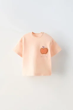 Niños ZARA 6 - 18 Meses·Camisetas<CAMISETA PARCHE MANZANA