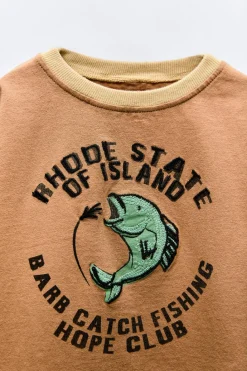 Niños ZARA 1½ - 6 Años·Camisetas|1½ - 6 Años·Camisetas<CAMISETA PEZ BORDADOS