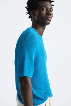 Outlet CAMISETA PUNTO CROPPED FIT Hombre Jerséis / Chaquetas