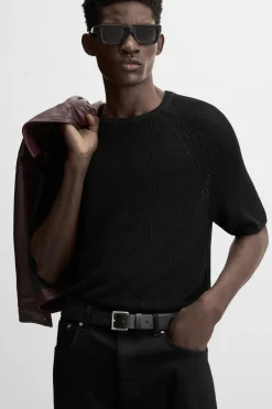 Sale CAMISETA PUNTO CROPPED FIT Hombre Jerséis / Chaquetas