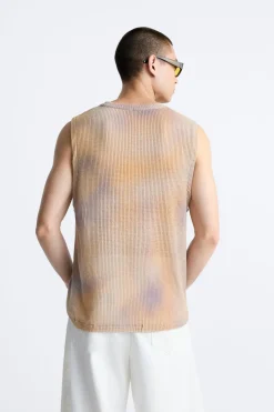 Sale CAMISETA PUNTO ESTAMPADO DEGRADADO Hombre Jerséis / Chaquetas|Camisetas