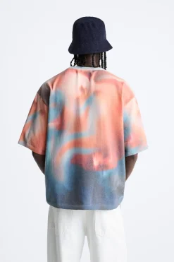 Fashion CAMISETA PUNTO ESTAMPADO ABSTRACTO Hombre Jerséis / Chaquetas|Camisetas