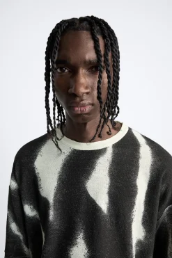 Sale CAMISETA PUNTO ESTAMPADO SPRAY Hombre Jerséis / Chaquetas|Camisetas