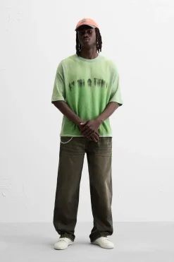 Hot CAMISETA PUNTO ESTAMPADO CAMISETA Hombre Jerséis / Chaquetas|Camisetas