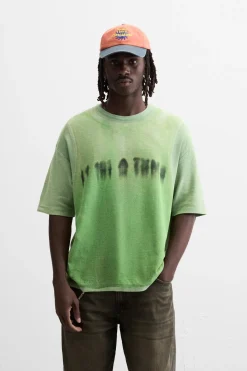 Hot CAMISETA PUNTO ESTAMPADO CAMISETA Hombre Jerséis / Chaquetas|Camisetas