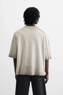 New CAMISETA PUNTO ESTAMPADO SPRAY Hombre Jerséis / Chaquetas|Camisetas