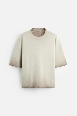 New CAMISETA PUNTO ESTAMPADO SPRAY Hombre Jerséis / Chaquetas|Camisetas