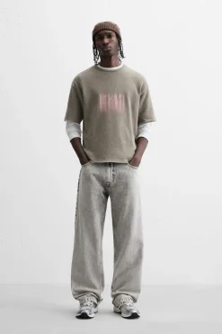 Best CAMISETA PUNTO ESTAMPADO LAVADO Hombre Jerséis / Chaquetas|Camisetas