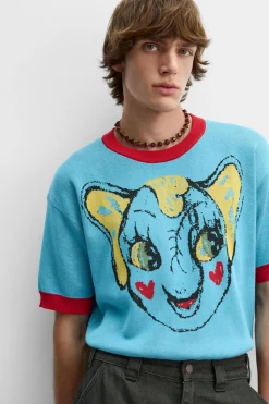 Outlet CAMISETA PUNTO JACQUARD ELEFANTE X HARRY LAMBERT Hombre Jerséis / Chaquetas|Camisetas