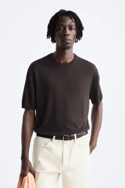 Best CAMISETA PUNTO LYOCELL - LINO Hombre Jerséis / Chaquetas|Camisetas