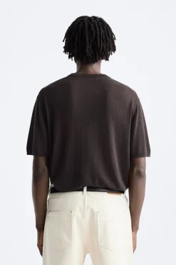 Best CAMISETA PUNTO LYOCELL - LINO Hombre Jerséis / Chaquetas|Camisetas