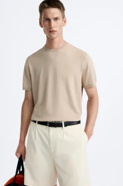 Best CAMISETA PUNTO MEZCLA VISCOSA Hombre Jerséis / Chaquetas|Camisetas