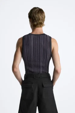 Fashion CAMISETA PUNTO TANK CONTRASTE Hombre Jerséis / Chaquetas|Camisetas