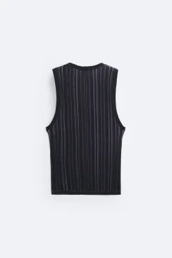 Fashion CAMISETA PUNTO TANK CONTRASTE Hombre Jerséis / Chaquetas|Camisetas