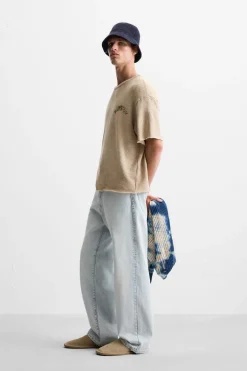 Fashion CAMISETA PUNTO TEXTO ESTAMPADO Hombre Jerséis / Chaquetas|Camisetas