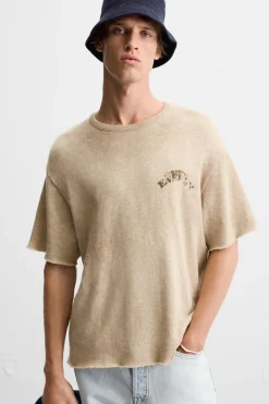 Fashion CAMISETA PUNTO TEXTO ESTAMPADO Hombre Jerséis / Chaquetas|Camisetas