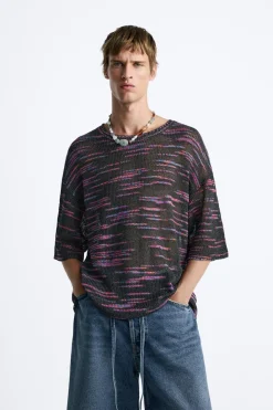 Fashion CAMISETA PUNTO TEXTURA BOUCLÉ Hombre Jerséis / Chaquetas