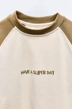 Niños ZARA 6 - 14 Años·Camisetas<CAMISETA RANGLÁN TEXTO